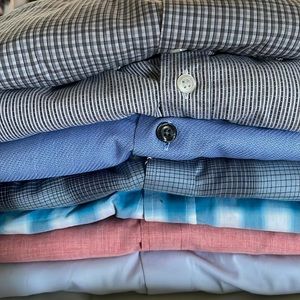 Lot of 7 Men’s Designer Dress Shirts (Boss, Theory, Armani, J. Crew)
